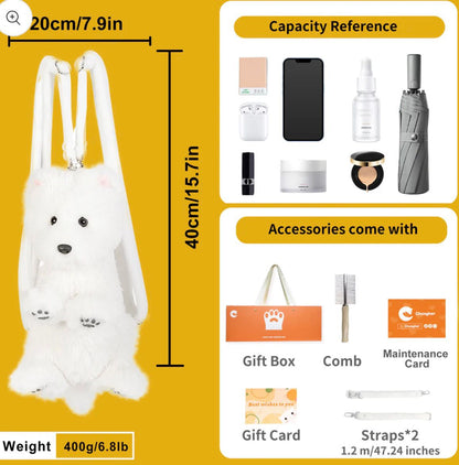 Westie White Dog Backpack